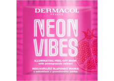 Dermacol Neon Vibes rozjasňující slupovací maska s extraktem z granátového jablka 8 ml