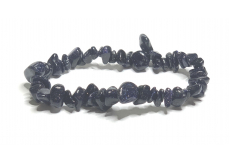 Goldstone modrý Avanturin náramek elastický sekaný, 19 cm, kámen ambicí