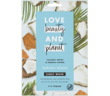 Love Beauty & Planet Kokosová voda a květiny Mimózy textilní pleťová maska pro intenzivní hydrataci pleti 21 ml 1 kus