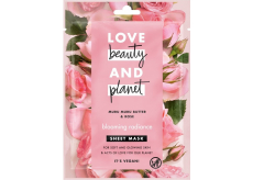 Love Beauty & Planet Murumurské máslo a Růže textilní pleťová maska pro rozjasnění pleti 21 ml 1 kus