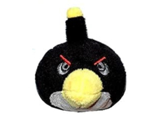 Angry Birds plyšová násadka na tužku/prstová hračka Černá 5 cm 1 kus