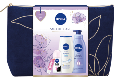NIVEA  Smooth Care tělové mléko 400ml, kuličkový antiperspirant 50ml, sprchový gel 250ml, balzám na rty 4,8g