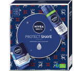 Nivea Men Protect Shave Protect & Care pěna na holení 200 ml + Protect & Care voda po holení 100 ml, kosmetická sada pro muže