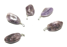 Ametyst Lavender Malawi Troml přívěsek přírodní kámen 2,2-3 cm, 1 kus, kámen králů a biskupů
