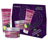 Dermacol Aroma Ritual Hrozny s limetkou antistresový sprchový gel 250 ml + Hrozny s limetkou antistresový tělový peeling 200 g, kosmetická sada pro ženy