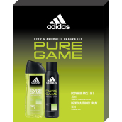 Adidas Pure Game deodorant sprej 150 ml + sprchový gel 250 ml, kosmetická sada pro muže