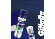Gillette Soothing Sensitive gel na holení s aloe vera 200 ml + Hydrate & Soothes krém po holení 50 ml, kosmetická sada pro muže