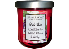 Heart & Home Svěží grep a černý rybíz sójová vonná svíčka s nápisem Babička 110 g