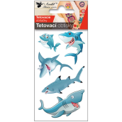 Tetovací obtisky Veselí žraloci 10,5 x 6 cm