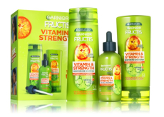 Garnier Fructis Vitamin & Strength šampon pro slabé vlasy s tendencí vypadávat 250 ml + kondicionér pro slabé vlasy s tendencí vypadávat 200 ml + sérum proti vypadávání vlasů 125 ml, kosmetická sada