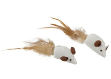 Trixie Myšky sisalové s peřím hračka pro kočky 5 cm 2 kusy