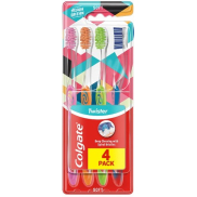 Colgate Twister Design Edition měkký zubní kartáček 4 kusy