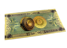 Talisman Zlatá plastická bankovka 100 Bitcoin