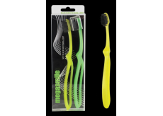 MegaSmile Black Whitening Loop Měkký kartáček na zuby nejlehčí na světě s objemnější rukojetí Žlutý, zelený 2 kusy, duopack