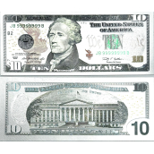 Talisman postříbřená dolarová bankovka 10 USD