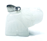 Křemen Slon přívěsek přírodní kámen, ručně broušená figurka 1,8 x 2,5 x 8 mm, nejdokonalejší léčitel