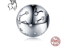 Charm Charm Sterlingové stříbro 925 znamení zvěrokruhu Býk + zirkony, korálek na náramek 9 mm