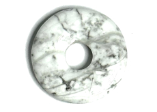 Magnezit / Howlit bílý Donut přírodní kámen 30 mm, očistný kámen