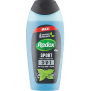 Radox Men Sport Máta a mořská sůl 3v1 sprchový gel a šampon pro muže 400 ml