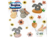 Regina Papírové ubrousky 1 vrstvé 33 x 33 cm 20 kusů Velikonoční Zajíčci a kytičky