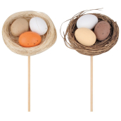 Vajíčka v hnízdě zápich 5,5 cm + špejle 1 kus různé druhy