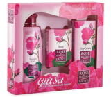 Rose of Bulgaria sprchový gel s růžovou vodou 100 ml + toaletní mýdlo s růží 50 g + pleťový denní krém s růžovou vodou 30 ml, kosmetická sada pro ženy