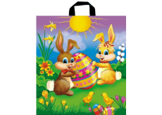 Press Igelitová taška s uchem 44 x 50 cm Velikonoční Zajíčci s vajíčkem