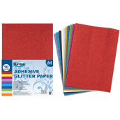 Ditipo Papír barevný glitrový samolepící A4 210 x 297 mm mix barev 10 listů