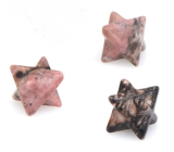 Rhodonit merkaba hmatka z přírodního kamene 13 mm