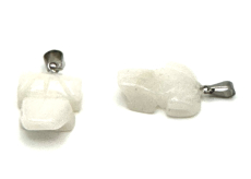 Křemen bílý Žába pro štěstí přívěsek přírodní kámen cca 20 x 15 mm, nejdokonalejší léčitel