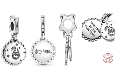 Charm Sterlingové stříbro 925 Harry Potter - Zmijozel + zirkon, 2v1 přívěsek na náramek