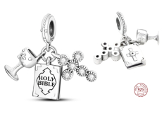 Charm Sterlingové stříbro 925 Náboženské kouzlo Svatá trojice - Bůh vyhoví všem vašim potřebám, 3v1 přívěsek na náramek
