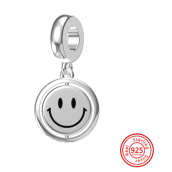 Sterlingové stříbro 925 Smajlík - Americký sen - Usměj se, jsi krásný/á, přívěsek na náramek symbol