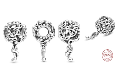 Charm Sterlingové stříbro 925 Děrované hudební noty, korálek na náramek symbol