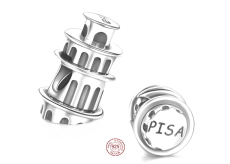 Charm Sterlingové stříbro 925 Itálie Pisa - šikmá věž, korálek na náramek cestování
