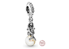 Charm Sterlingové stříbro 925 Malá mořská víla - perla, přívěsek na náramek cestování