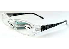 Berkeley Čtecí dioptrické brýle +1,5 plast bílé, černé postranice stříbrné čárky 1 kus MC2089