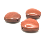 Jaspis červený srdíčko vrtané přírodní kámen 30 mm 1 kus, kámen úplné péče