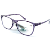 Berkeley Čtecí dioptrické brýle +2,5 plast fialové, postranice fialové černé proužky 1 kus MC2223