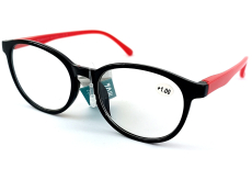 Berkeley Čtecí dioptrické brýle +1,0 plast černé červené postranice 1 kus MC2253