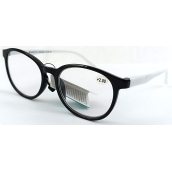 Berkeley Čtecí dioptrické brýle +2,0 plast černé bílé postranice 1 kus MC2253