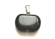 Obsidian Jablko poznání přívěsek přírodní kámen 1,5 cm, kámen záchrany