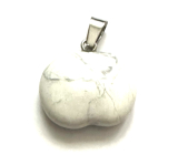 Magnezit / Howlit Jablko poznání přívěsek přírodní kámen 1,5 cm, očistný kámen