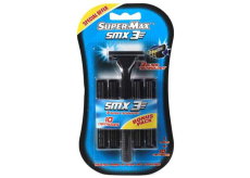 Super-Max SMX3 jednorázový 3břitý holicí strojek + náhradní hlavice 10 kusů pro muže
