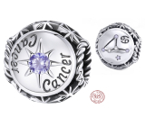 Charm Sterlingové stříbro 925 Znamení zvěrokruhu, kubické zirkonie Rak, korálek na náramek