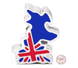 Charm Sterlingové stříbro 925 Anglie - vlajka, korálek na náramek cestování