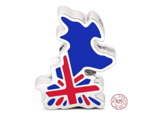 Sterlingové stříbro 925 Anglie - vlajka, korálek na náramek cestování