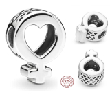 Charm Sterlingové stříbro 925 Ženský symbol, srdce, korálek na náramek symbol