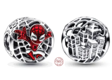 Charm Sterlingové stříbro 925 Marvel Spiderman nad městem, korálek na náramek