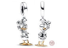 Sterlingové stříbro 925 Disney 100. výročí kačer Donald, přívěsek na náramek